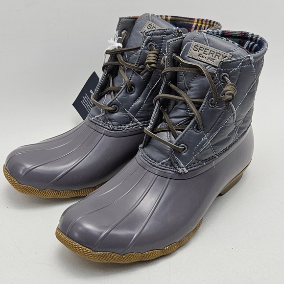 Sperry Shoes - Sperry Saltwater Quilted Duck Boots Grey Womens 11 STS85830 Rain Boots New